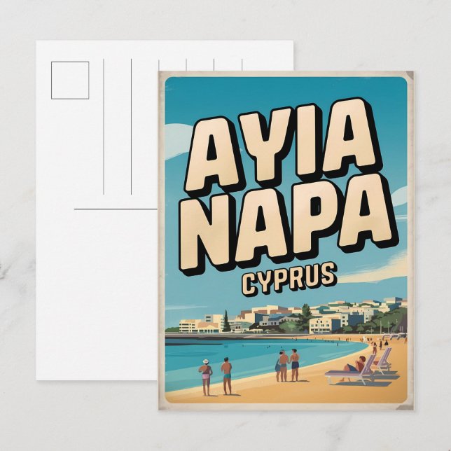 Ayia Napa Cyprus, white beach Mediterranean gifts  Postcard (Front/Back)