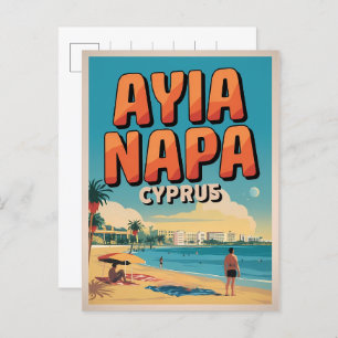 Ayia Napa Cyprus, white beach Mediterranean gifts Postcard