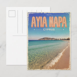 Ayia Napa Cyprus, white beach Mediterranean gifts Postcard