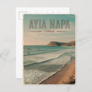Ayia Napa Cyprus, white beach Mediterranean gifts Postcard