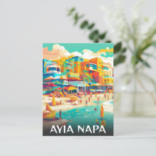 Ayia Napa tourist  Cyprus resort Holiday Postcard