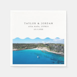 Ayia Napa Wedding Cyprus Custom Cocktail Napkin