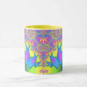 AYLA ~ Zany 3D Fractal ~ Pretty Mulitcoloured Mug