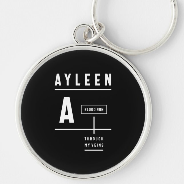 Ayleen Personalised Name Birthday Gift Key Ring (Front)