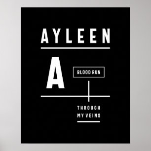 Ayleen Personalised Name Birthday Gift Poster