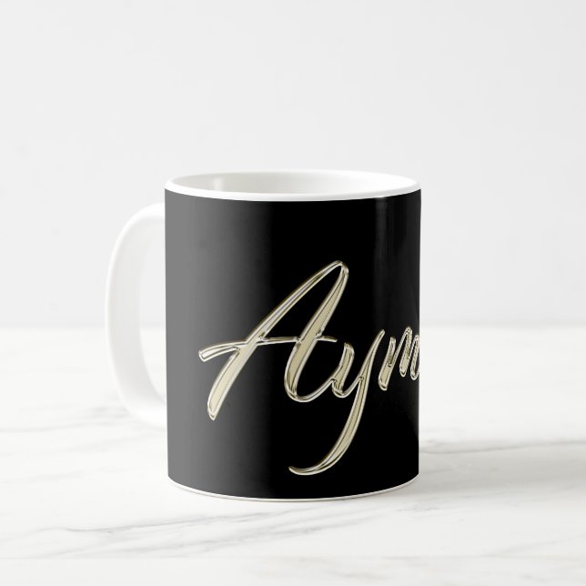 Ayman Name whitegold Tasse Teetasse Kaffetasse Coffee Mug (Front Left)