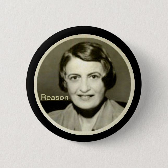 Ayn Rand 6 Cm Round Badge (Front)