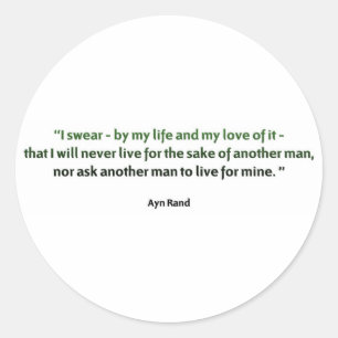 Ayn Rand Quote Classic Round Sticker