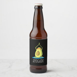 Ayogado Avocado Yoga Lover Beer Bottle Label