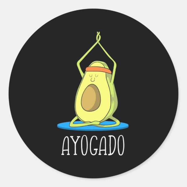 Ayogado Avocado Yoga Lover Classic Round Sticker (Front)