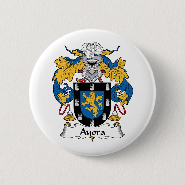 Ayora Family Crest 6 Cm Round Badge (Front)