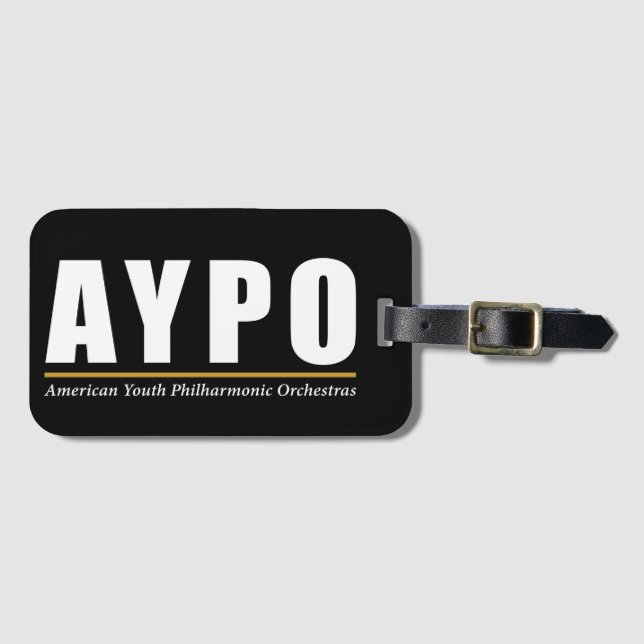 AYPO Luggage Tag Black & White Logo (Front Horizontal)