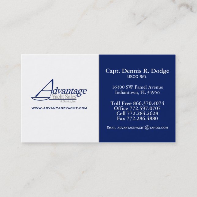 AYS Prof DD 2 Colour Navy White w/ Website Business Card (Front)