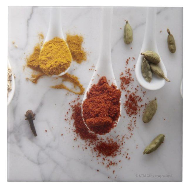 Ayurvedic Warming Spices Ceramic Tile (Front)