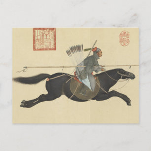 Ayusi Sweeping Bandits with a Lance Fine Art Postcard