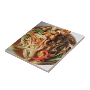 Ayutthaya Spicy Papaya Salad [Som Tam] with Cashew Ceramic Tile