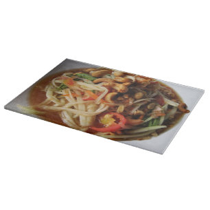 Ayutthaya Spicy Papaya Salad [Som Tam] with Cashew Cutting Board