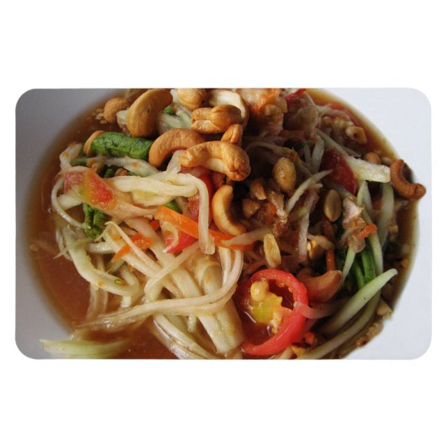 Ayutthaya Spicy Papaya Salad [Som Tam] with Cashew Magnet (Horizontal)