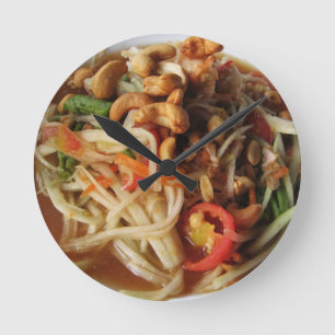 Ayutthaya Spicy Papaya Salad [Som Tam] with Cashew Round Clock