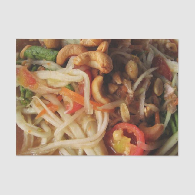 Ayutthaya Spicy Papaya Salad [Som Tam] with Cashew Tissue Paper (Front)