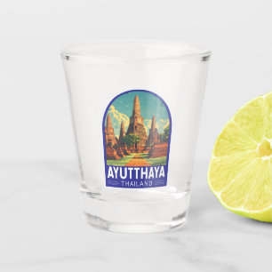 Ayutthaya Thailand Travel Art Emblem Shot Glass