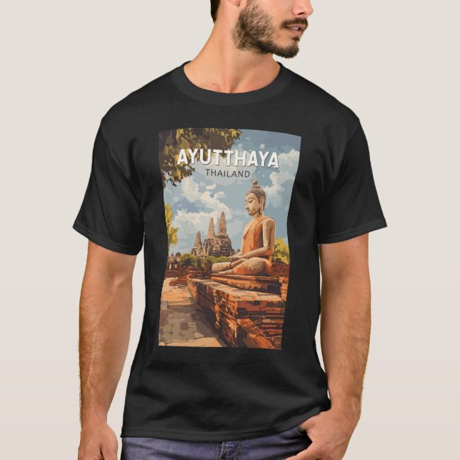 Ayutthaya Thailand Travel Art Vintage T-Shirt (Front)