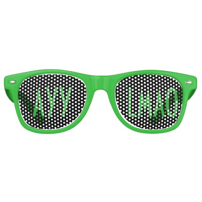 Ayy Lmao Alien Text Glasses (Front)