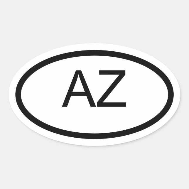 AZ Arizona Euro Style Oval Sticker (Front)