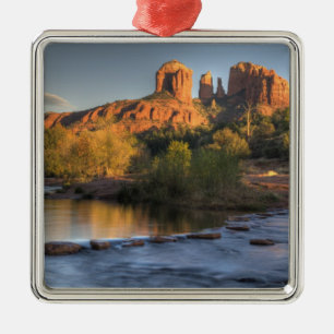 AZ, Arizona, Sedona, Crescent Moon Recreation 3 Metal Ornament