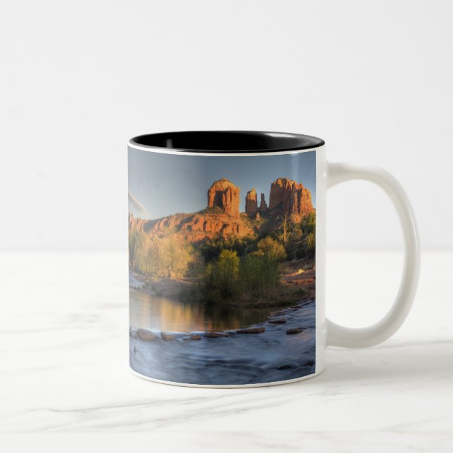 AZ, Arizona, Sedona, Crescent Moon Recreation 3 Two-Tone Coffee Mug (Right)