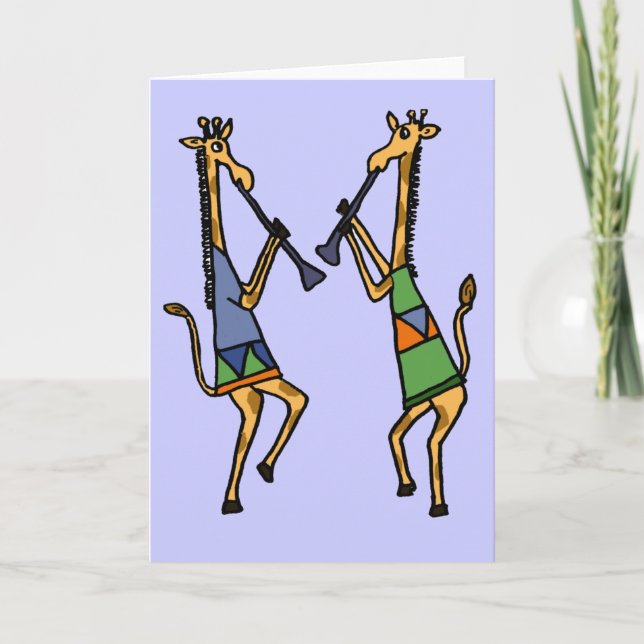 AZ- Dancing Giraffes Greeting or Note Cards (Front)