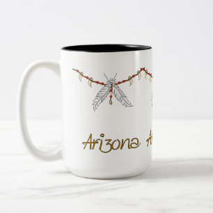 AZ Feather Necklace Two-Tone Coffee Mug
