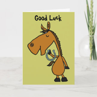 AZ- Horse and Horse Shooe Good Luck Card