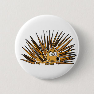 AZ- Porcupine Art Cartoon 6 Cm Round Badge