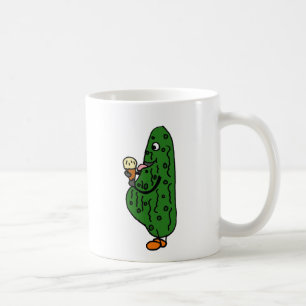AZ- Pregnant Pickle Eating Ice Cream Cartoon Coffee Mug