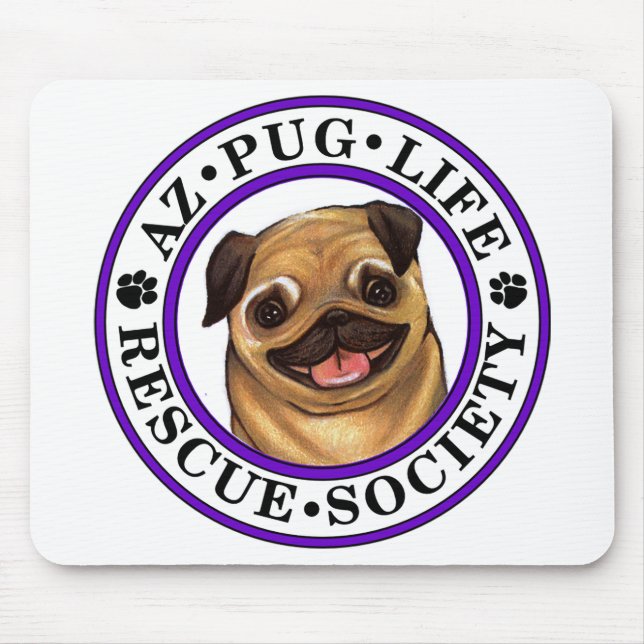 AZ Pug Life square mouse pad (Front)