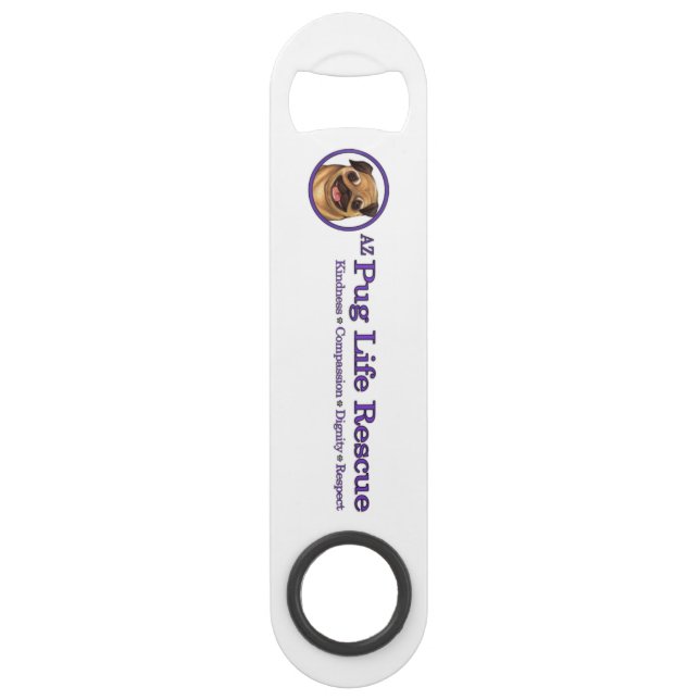 AZ Pug Life stainless steel speed bottle opener (Front)