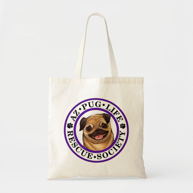 AZ Pug Life tote with single logo (Front)