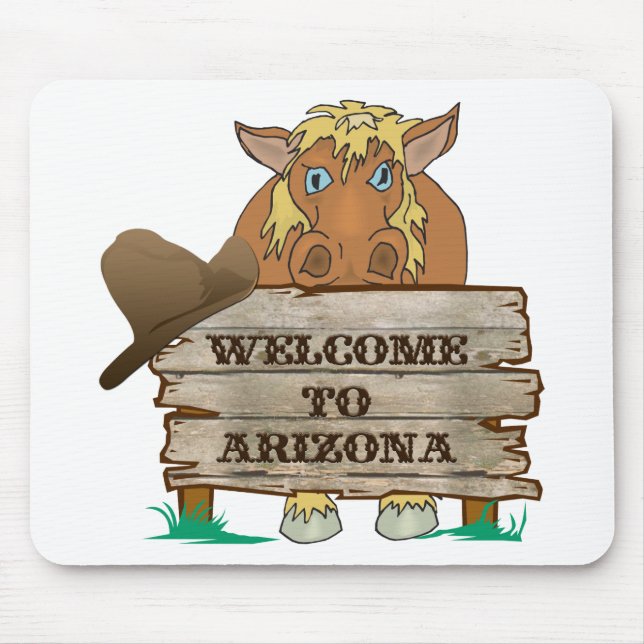AZ- Welcome to Arizona Horse Mouse Pad (Front)