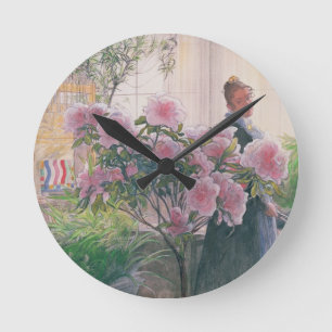 Azalea, 1906 (w/c on paper) round clock
