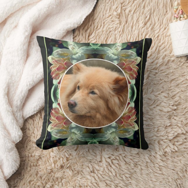 Azalea Flower Blossoms Frame Create Your Own Photo Cushion (Blanket)