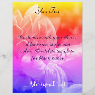 Azalea Flower Rainbow Colours Custom Letterhead