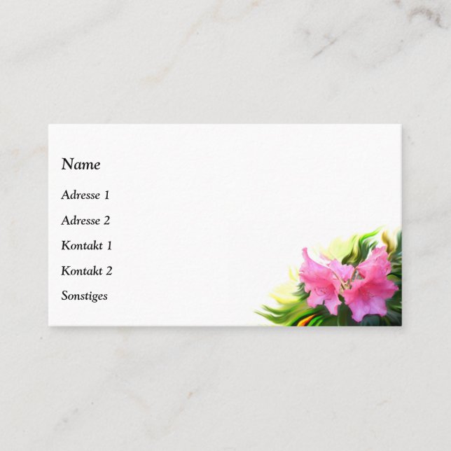 Azalea Flowers Business Card (Front)