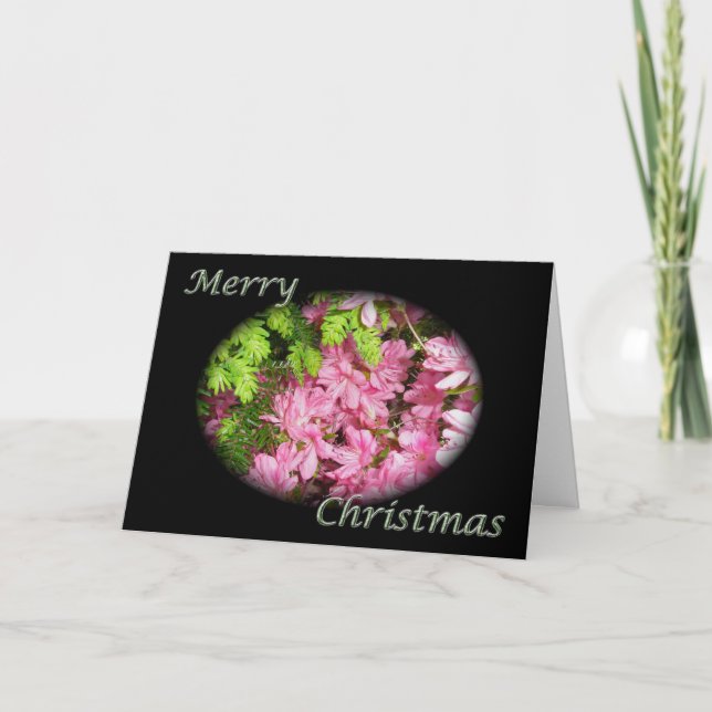 Azalea & Greens Christmas Card (Front)