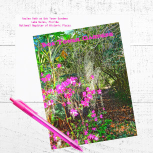 Azalea Path Bok Tower Gardens Lake Wales Florida Postcard