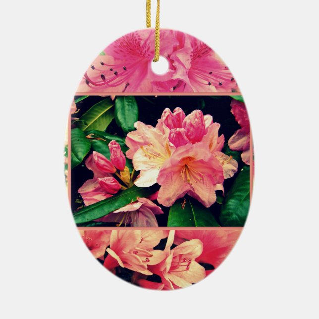 Azaleas 1950's Style Ceramic Ornament (Back)