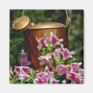 Azaleas and watering can flowers magnet