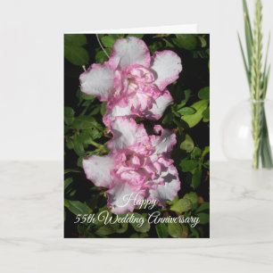 Azaleas Personalised 55th Wedding Anniversary Card