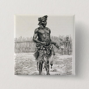 Azandeh Binsa or Witch Doctor 15 Cm Square Badge