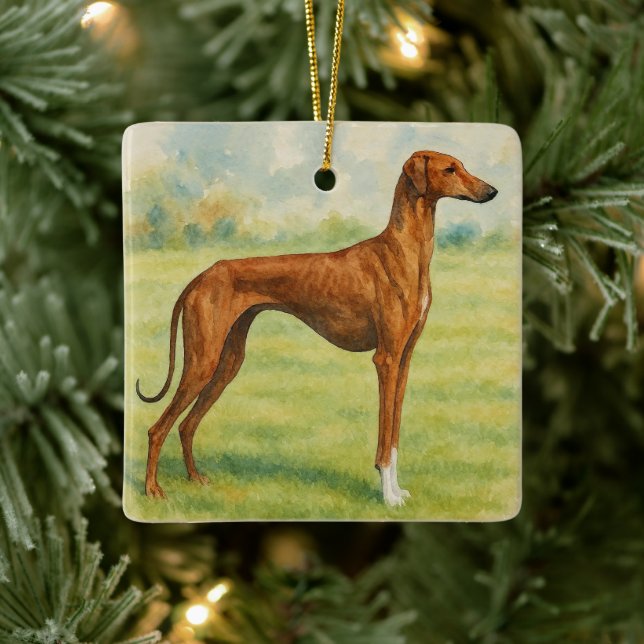 Azawakh Ceramic Ornament (Tree)